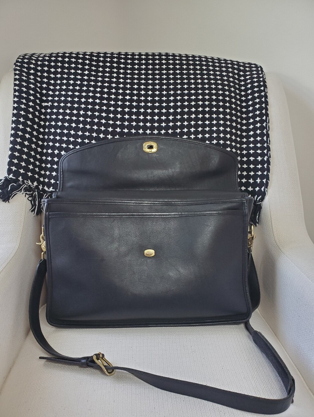 Vintage Coach Black Leather Lexington Briefcase 5265 Authentic - Picture 6 of 13